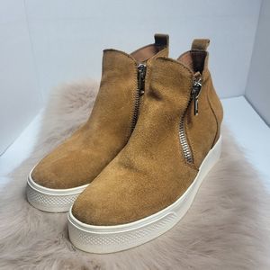 Steve Madden Wedgie Brown Suede Womens Sneakers